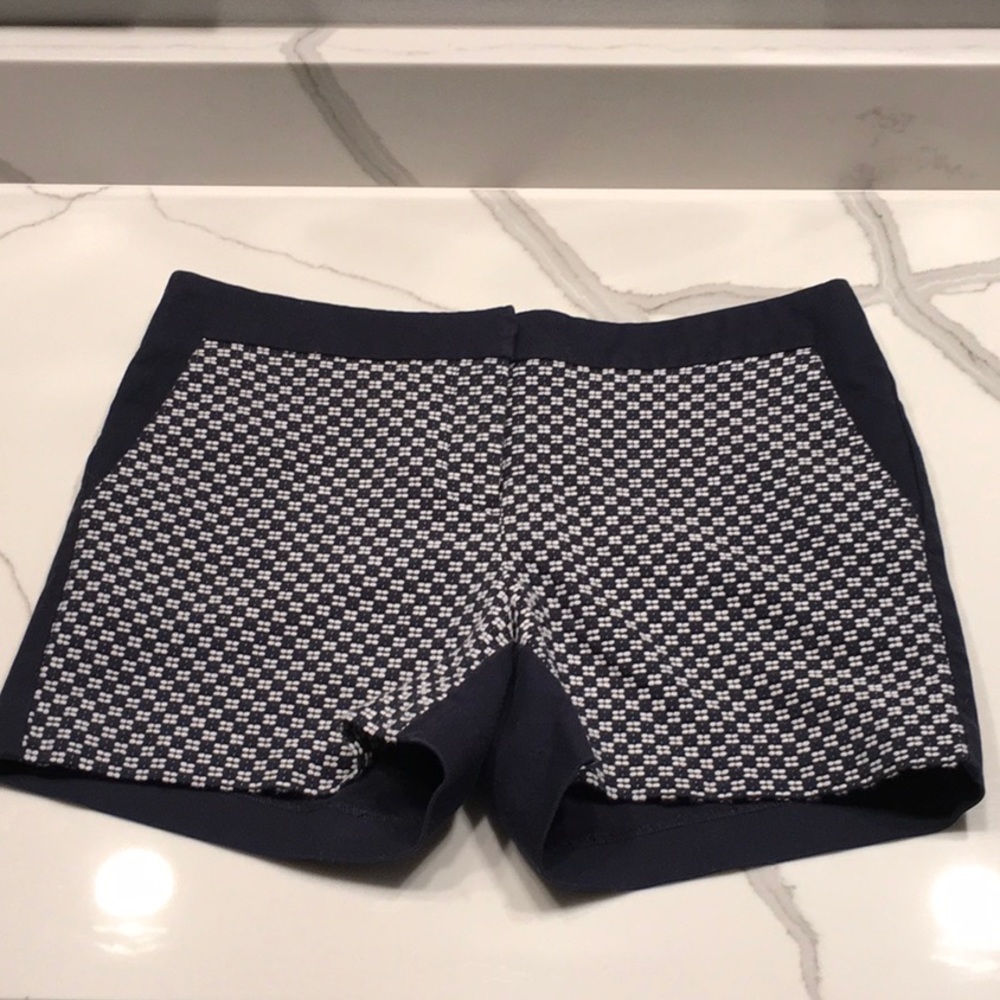 Navy blue and white print Kenar shorts